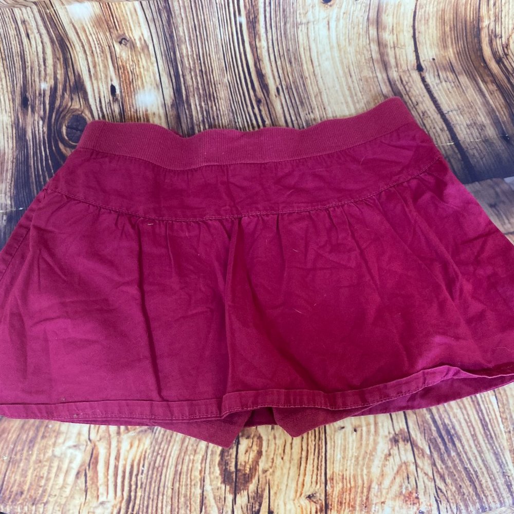 Cute Magenta Cotton Skirt with Elastic Waist